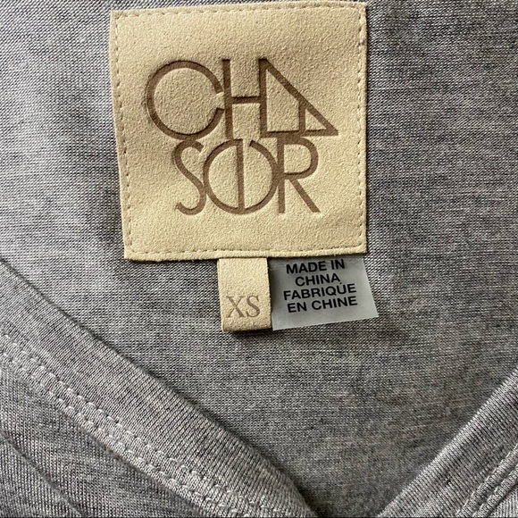 CHASER TOP TEE SHORT ELBOW SLEEVE BOAT NECK GRAY STRETCH Size XS - Picture 7 of 9